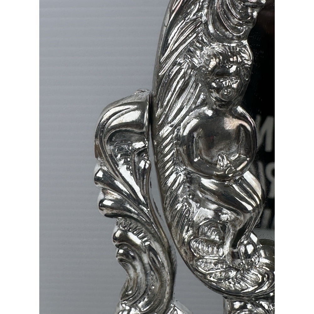 Vintage French Baroque Swivel Swing Cherubs Mirror Silver Plated Art Nouveau - Picture 11 of 16